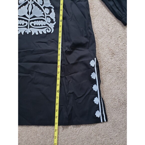 NWT Frances Valentine Size XS Kris Midi Dress Black & White Embroidered Boho - Picture 9 of 9
